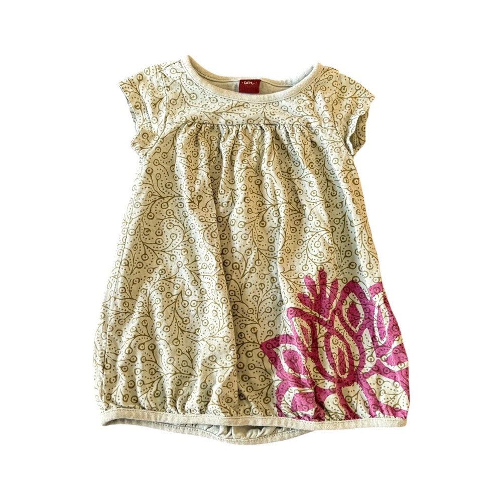 Tea Collection Dress with Pink Batik Print Size 6-12M